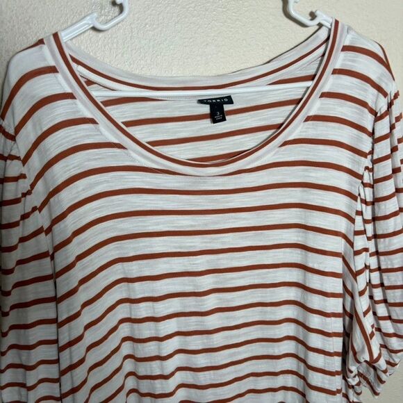Torrid Blouse Women's 3 Striped Short Sleeve Printed Shirt Casual 3X T-Shirt - Picture 2 of 8